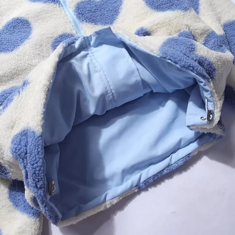 Veste réversible à motifs cœur