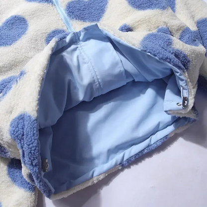 Veste réversible à motifs cœur