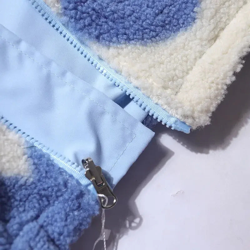 Veste réversible à motifs cœur