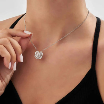 Collier 2-en-1 Trefle et Coeur