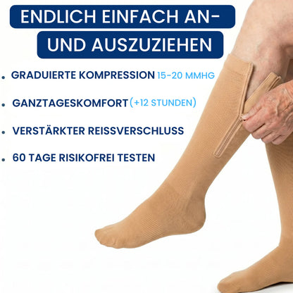 Kompressionsstrümpfe mit Reißverschluss