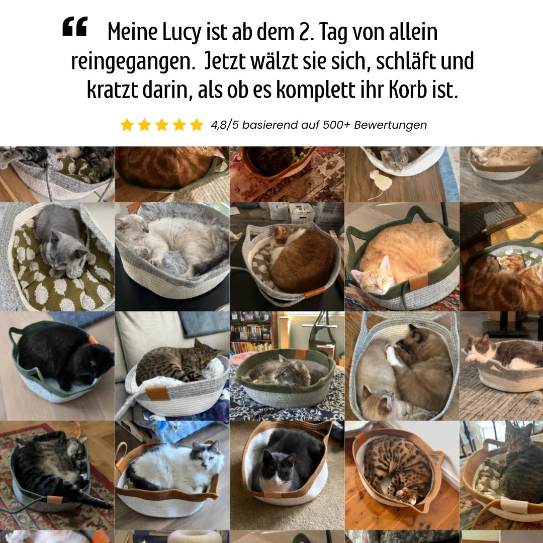 Katzenkorb aus Naturfasern
