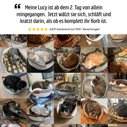 Katzenkorb aus Naturfasern