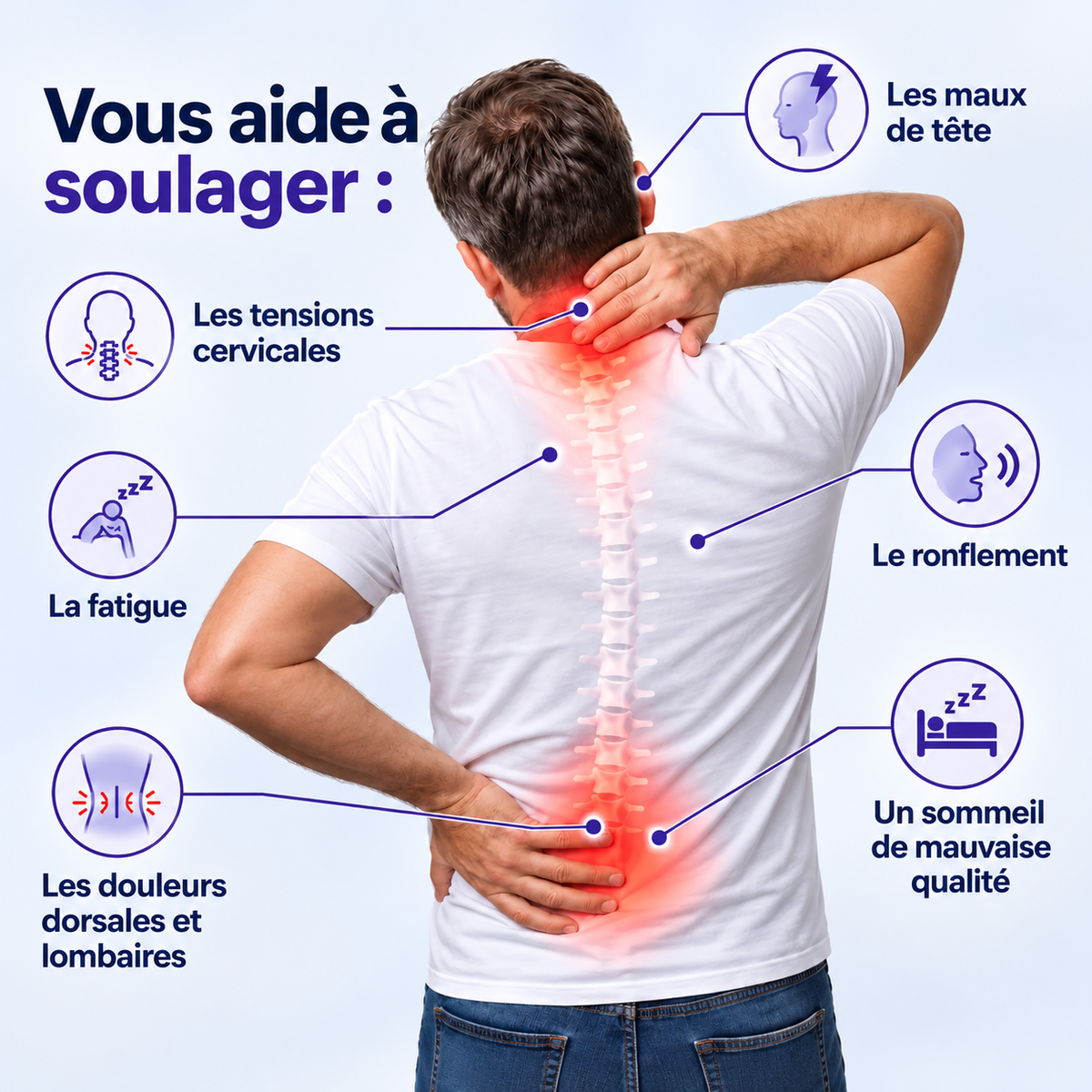 Oreiller Ergonomique Cervical à Mémoire de Forme