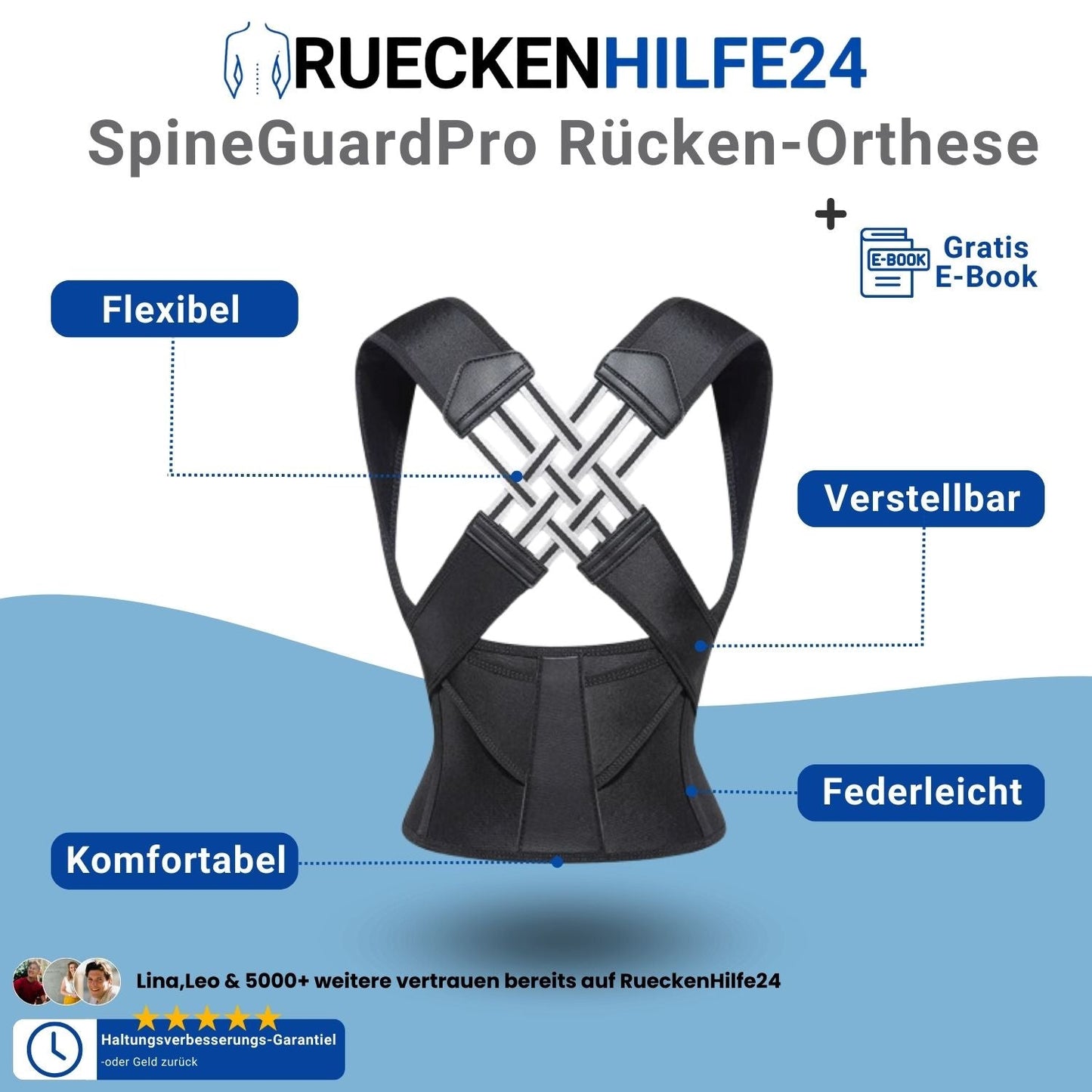 SpineGuardPro - Rücken- und Haltungsorthese