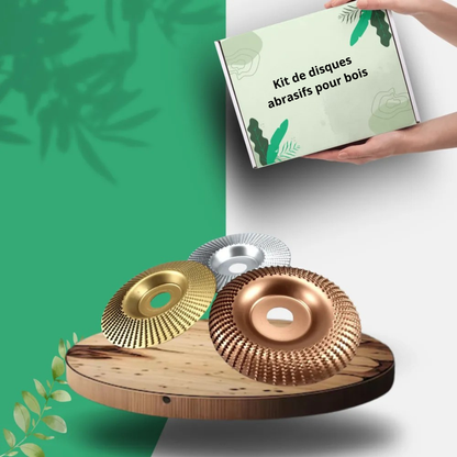 Kit de disques abrasifs pour bois