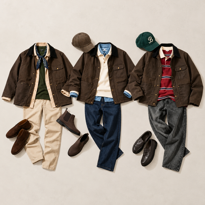 Blouson Homme Velours de Coton Kaki à Col Chemise