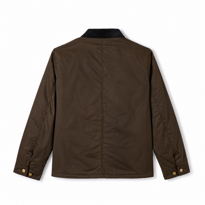 Blouson Homme Velours de Coton Kaki à Col Chemise