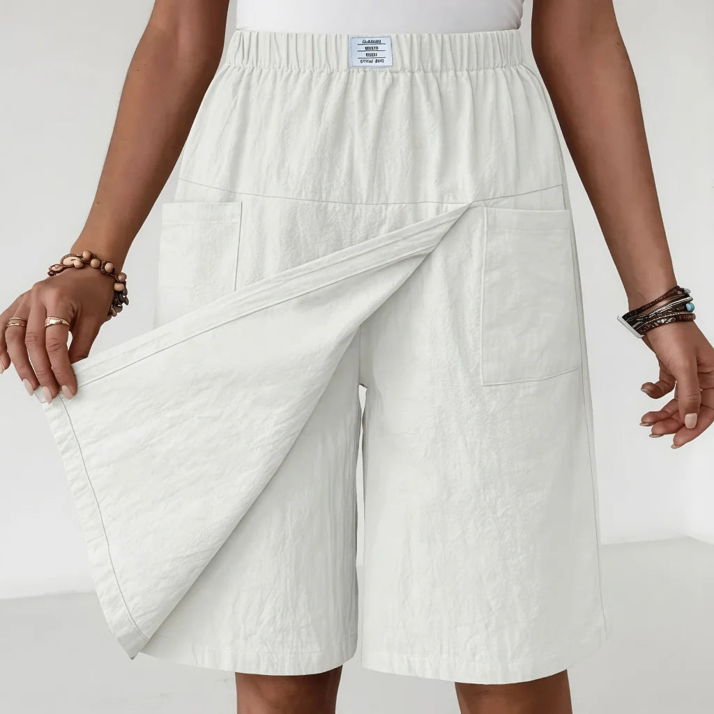 Short taille élastique avec poches