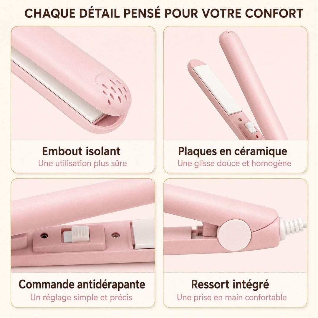 2-in-1-Mini-Glätteisen und Lockenstab