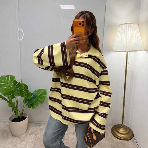 Oversize-Pullover mit Streifenmuster für Damen