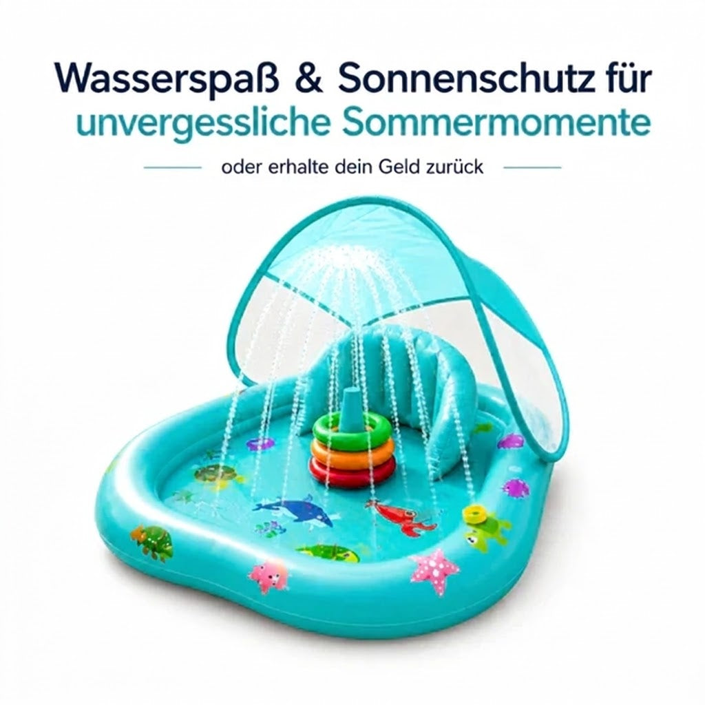 Aufblasbares Kinderplanschbecken mit Wasserstrahlen