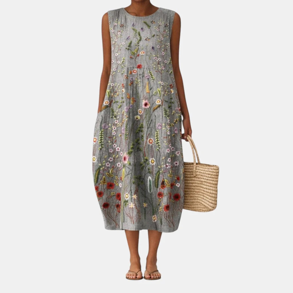 Elegantes, geblümtes Midi-Kleid für Damen