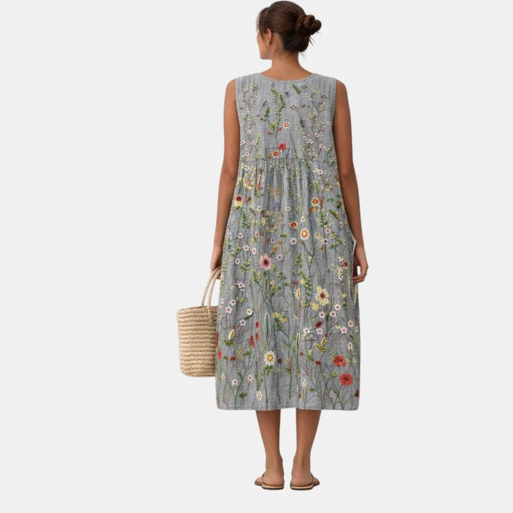 Elegantes, geblümtes Midi-Kleid für Damen