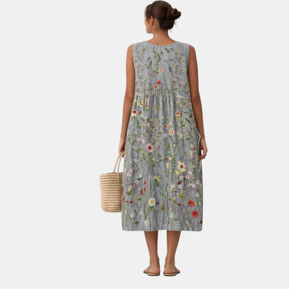 Elegantes, geblümtes Midi-Kleid für Damen