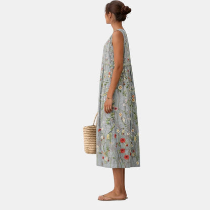 Elegantes, geblümtes Midi-Kleid für Damen