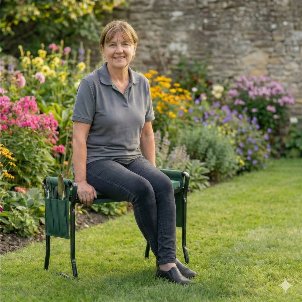 Banc de Jardinage 2-en-1 Confort et Praticité