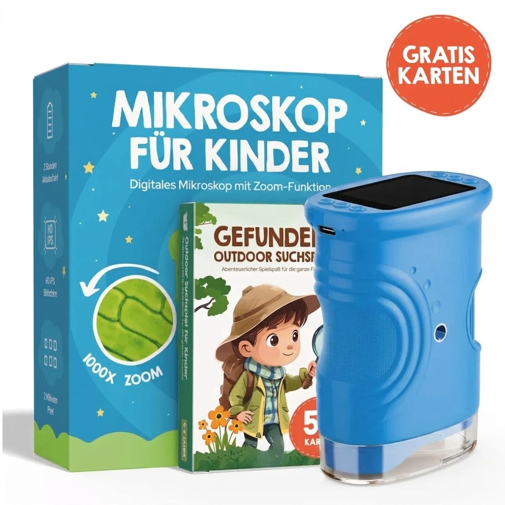 Microscope d’aventure pour enfants avec cartes d’apprentissage