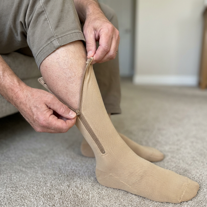 Kompressionsstrümpfe mit Reißverschluss