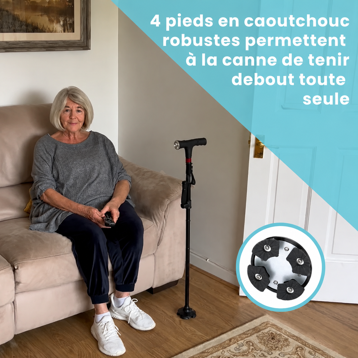 Canne de soutien pour marcher et se lever en toute sécurité