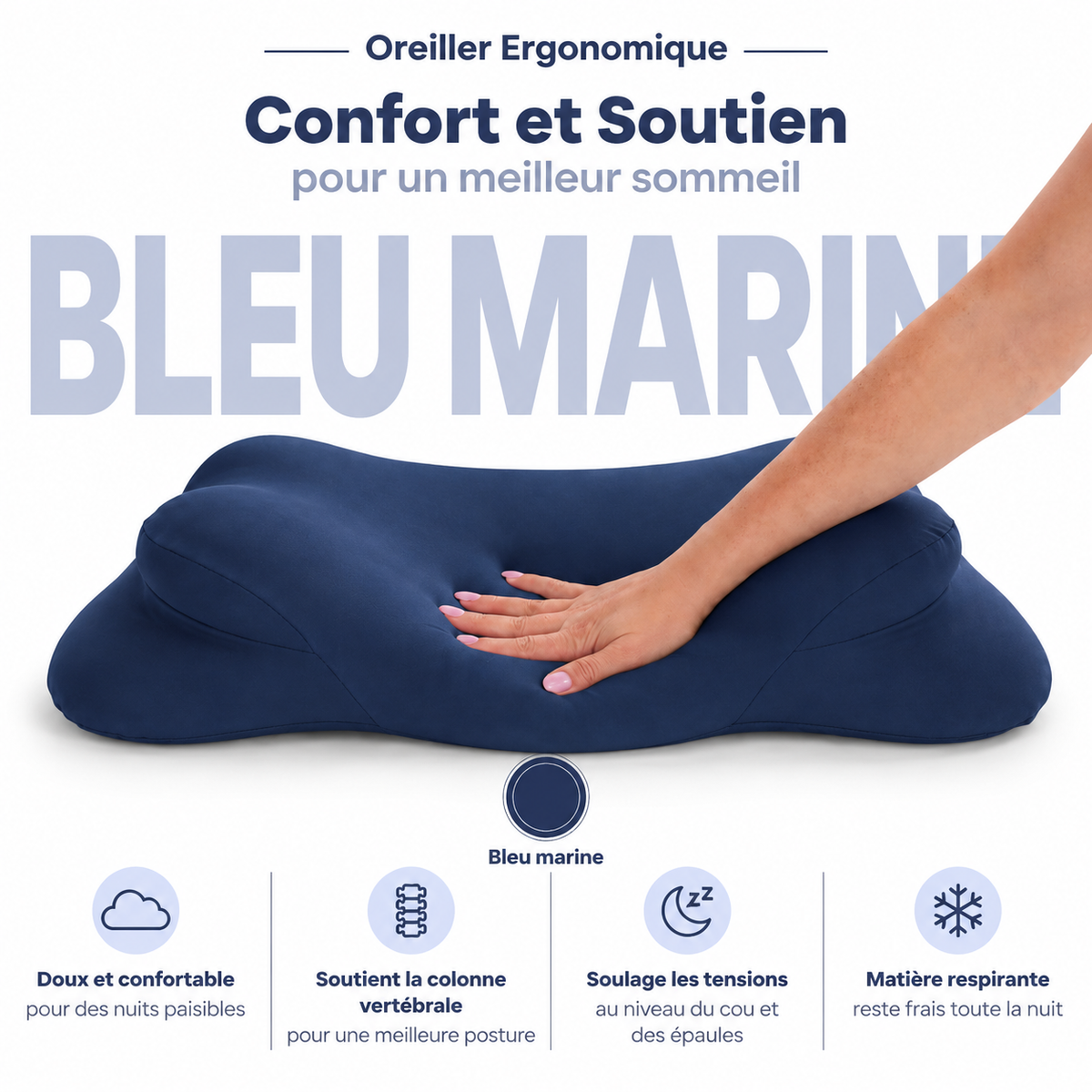 Oreiller Ergonomique à Zones de Soutien