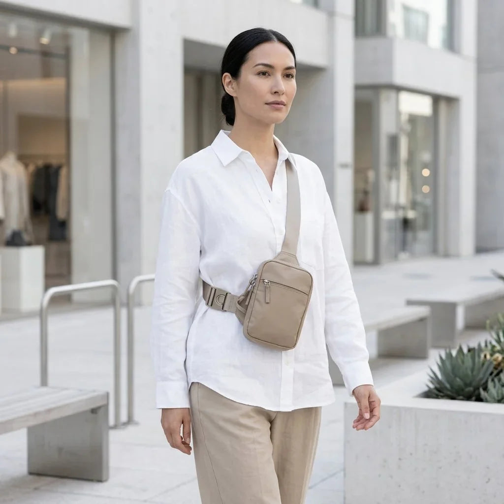 Sac bandoulière antivol compact avec protection RFID