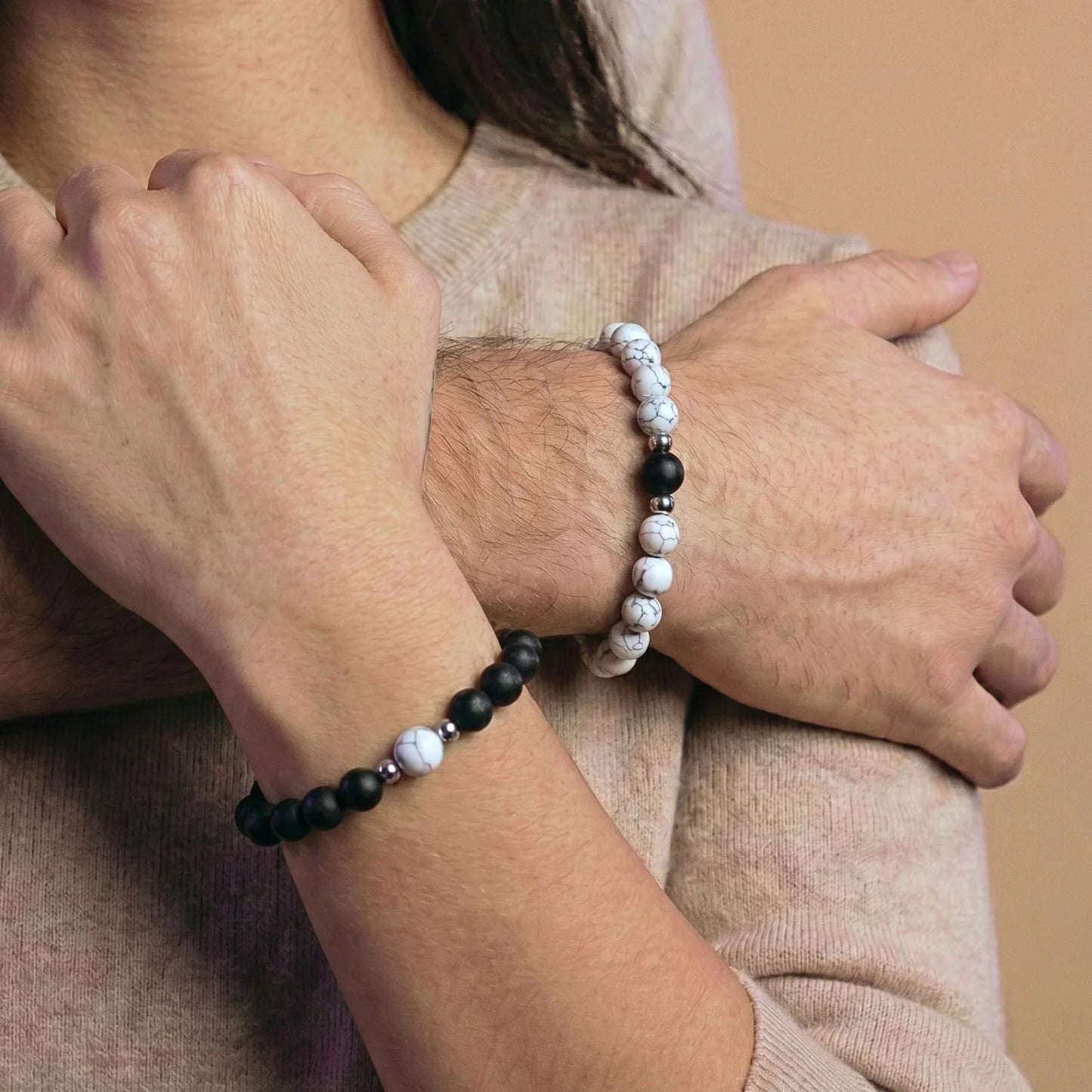 Bracelets Harmonie Howlite & Onyx
