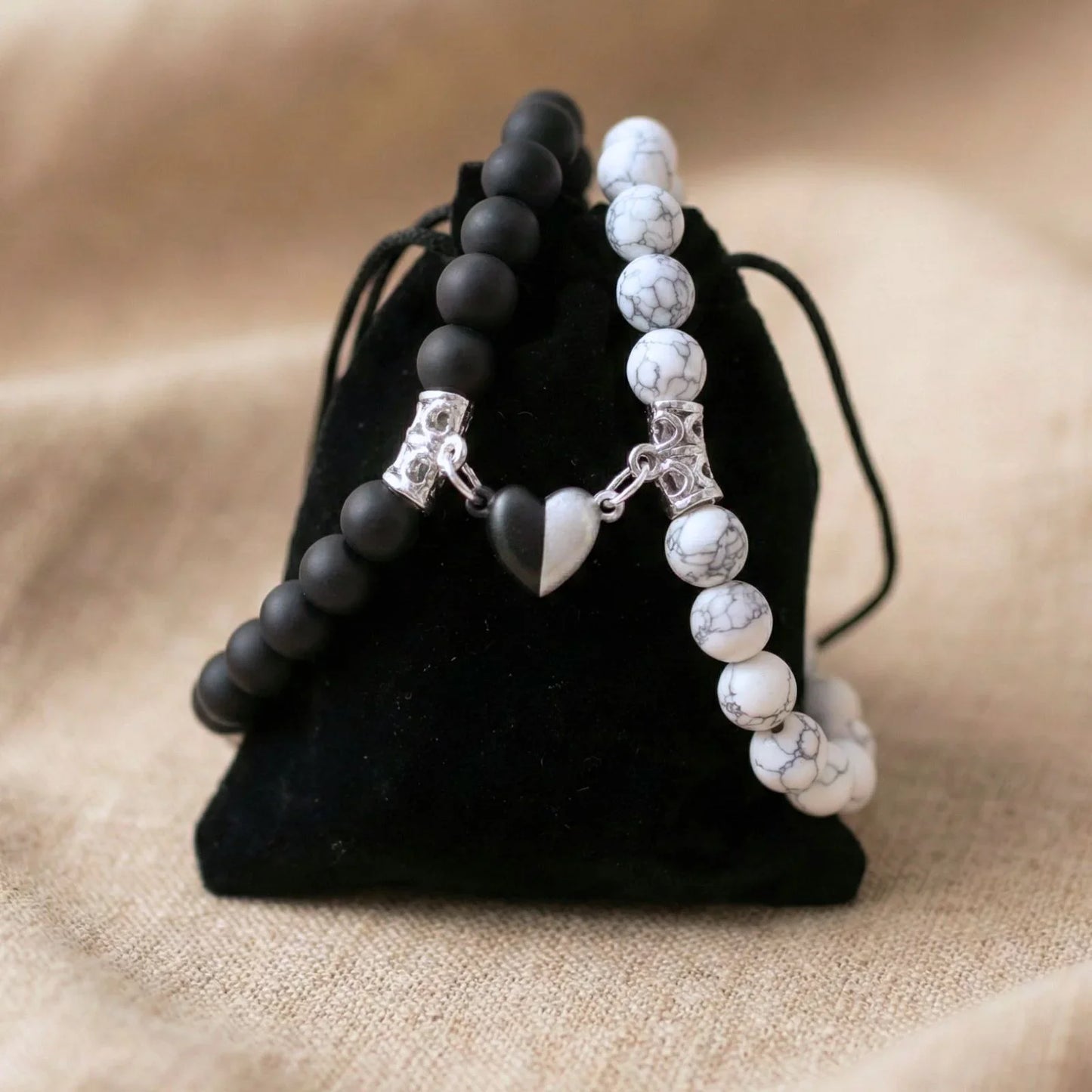 Bracelets Harmonie Howlite & Onyx