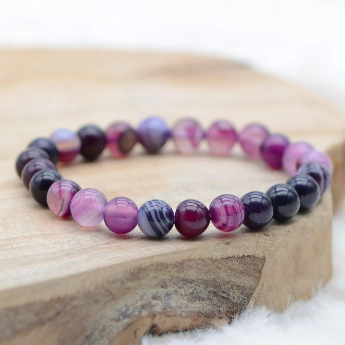 Bracelet Spirituel Améthyste Agate Violette