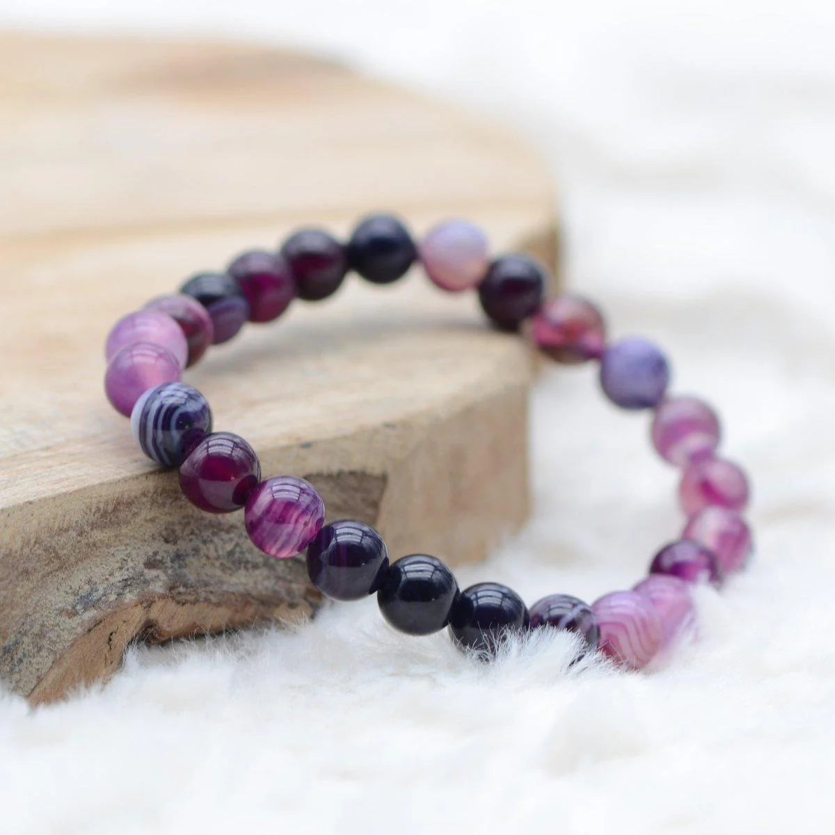 Bracelet Spirituel Améthyste Agate Violette