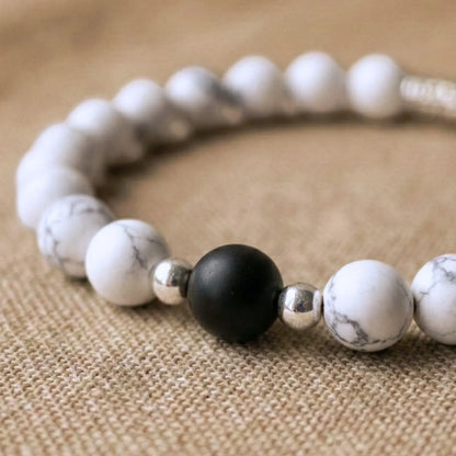 Bracelets Harmonie Howlite & Onyx
