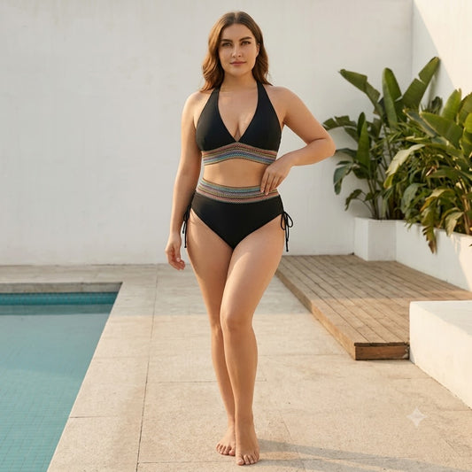 Bikini mit hoher Taille für einen flachen Bauch
