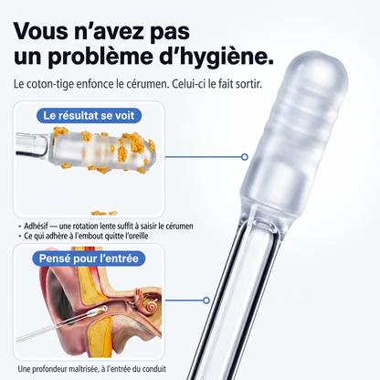 Nettoyeur d’oreilles adhésif réutilisable