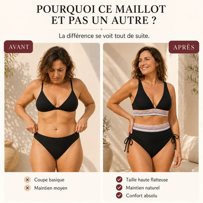 Bikini mit hoher Taille für einen flachen Bauch