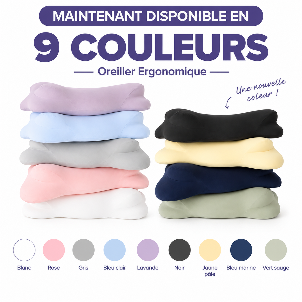 Oreiller Ergonomique à Zones de Soutien