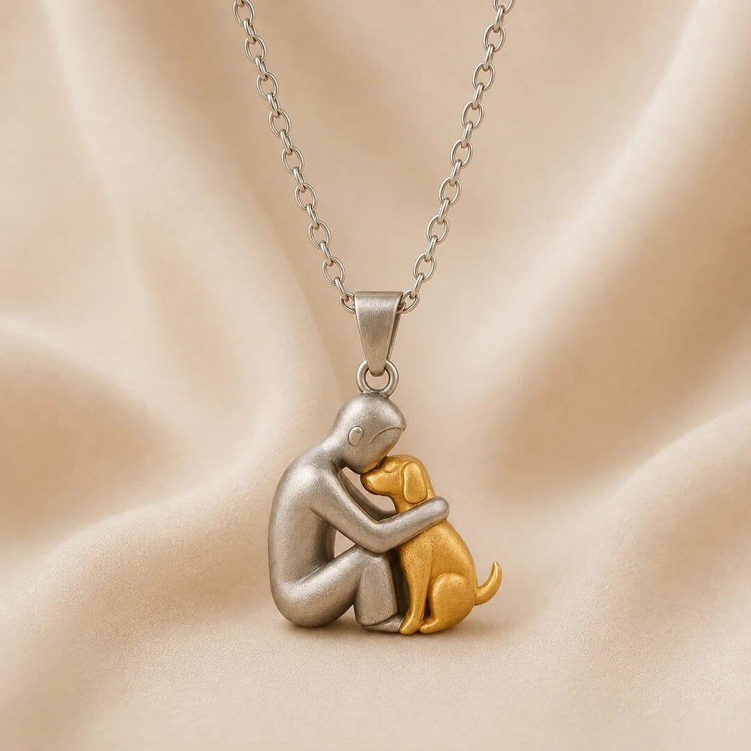 Collier cœur et chien élégant