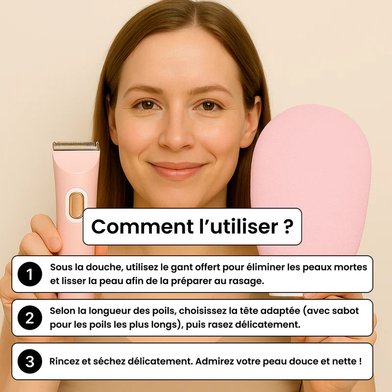 Rasoir électrique 2-en-1 pour peau lisse et sans irritation