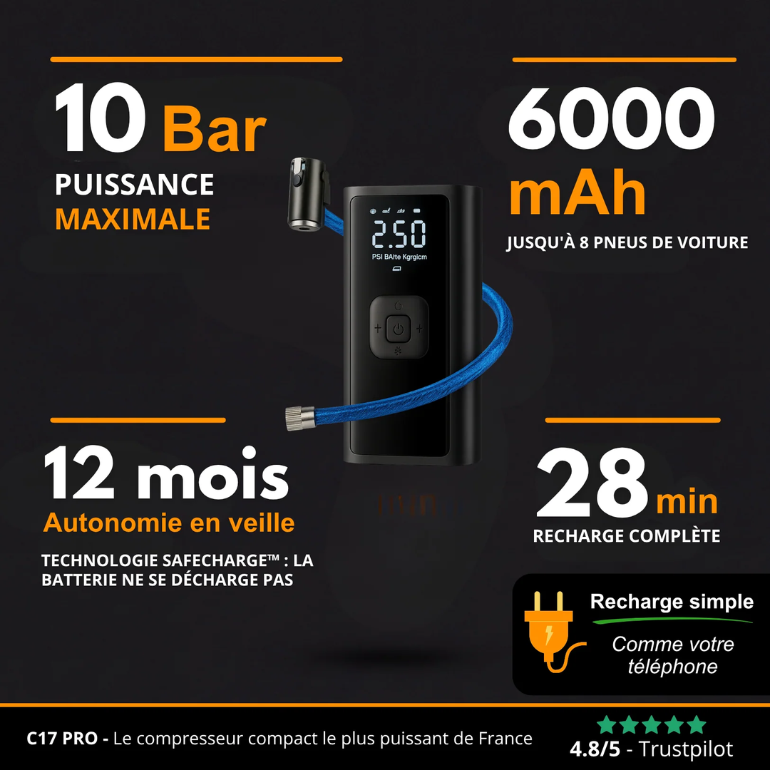 Compresseur d'Air Portable Rechargeable