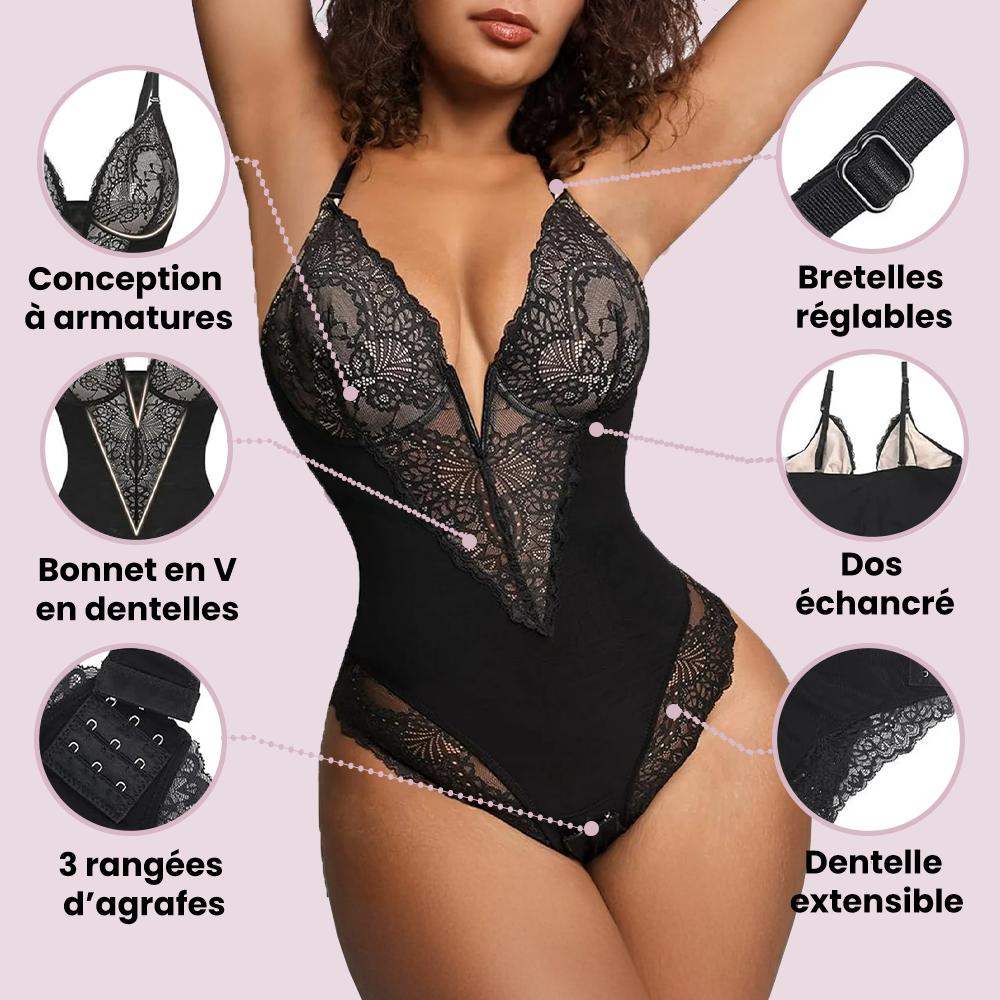 Body gainant dentelle sculptant