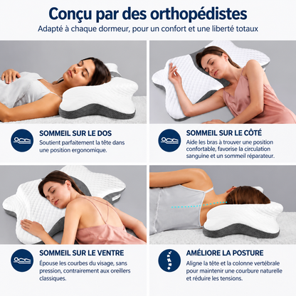 Oreiller Cervical Ergonomique à Mémoire de Forme