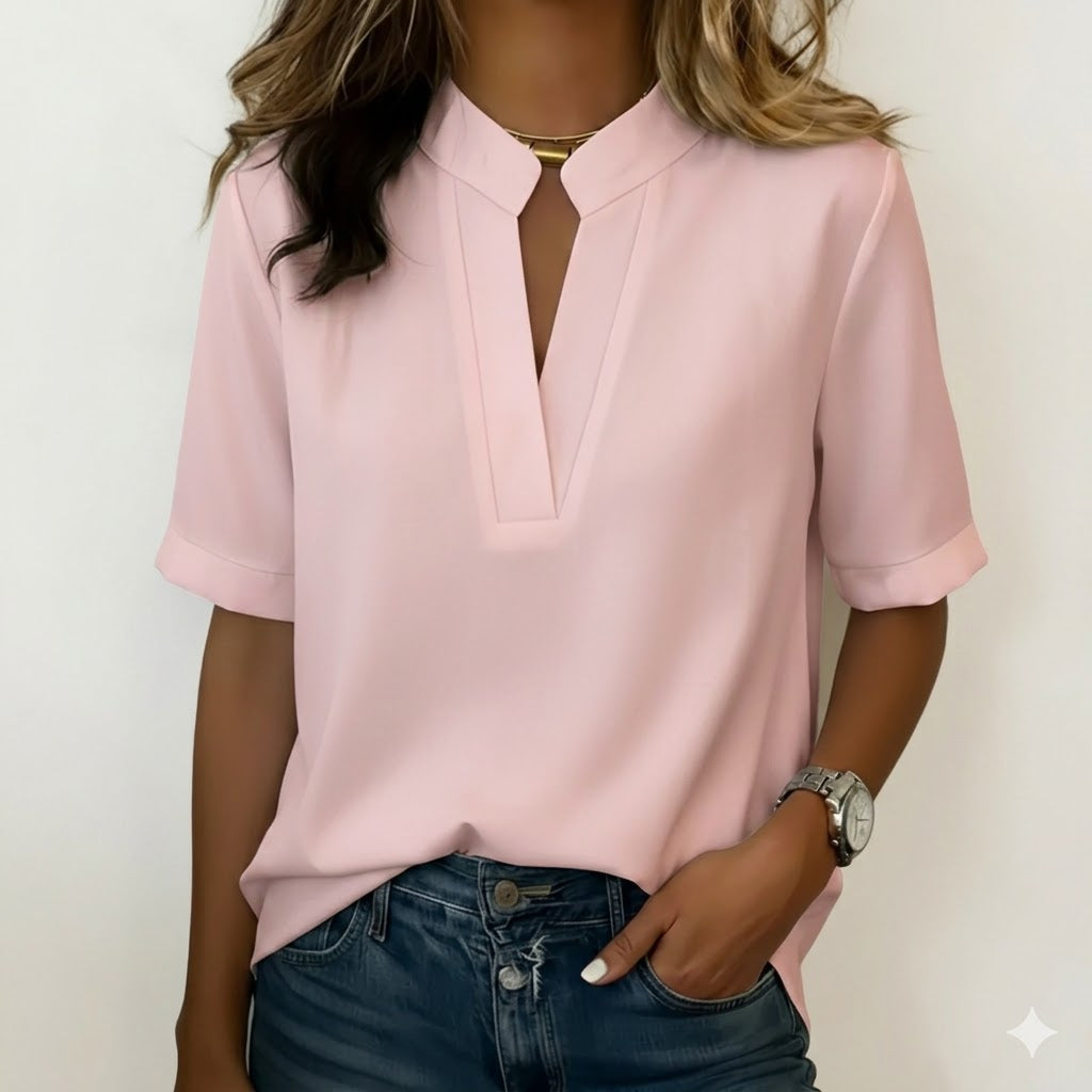 Blouse Élégante à Col Raffiné