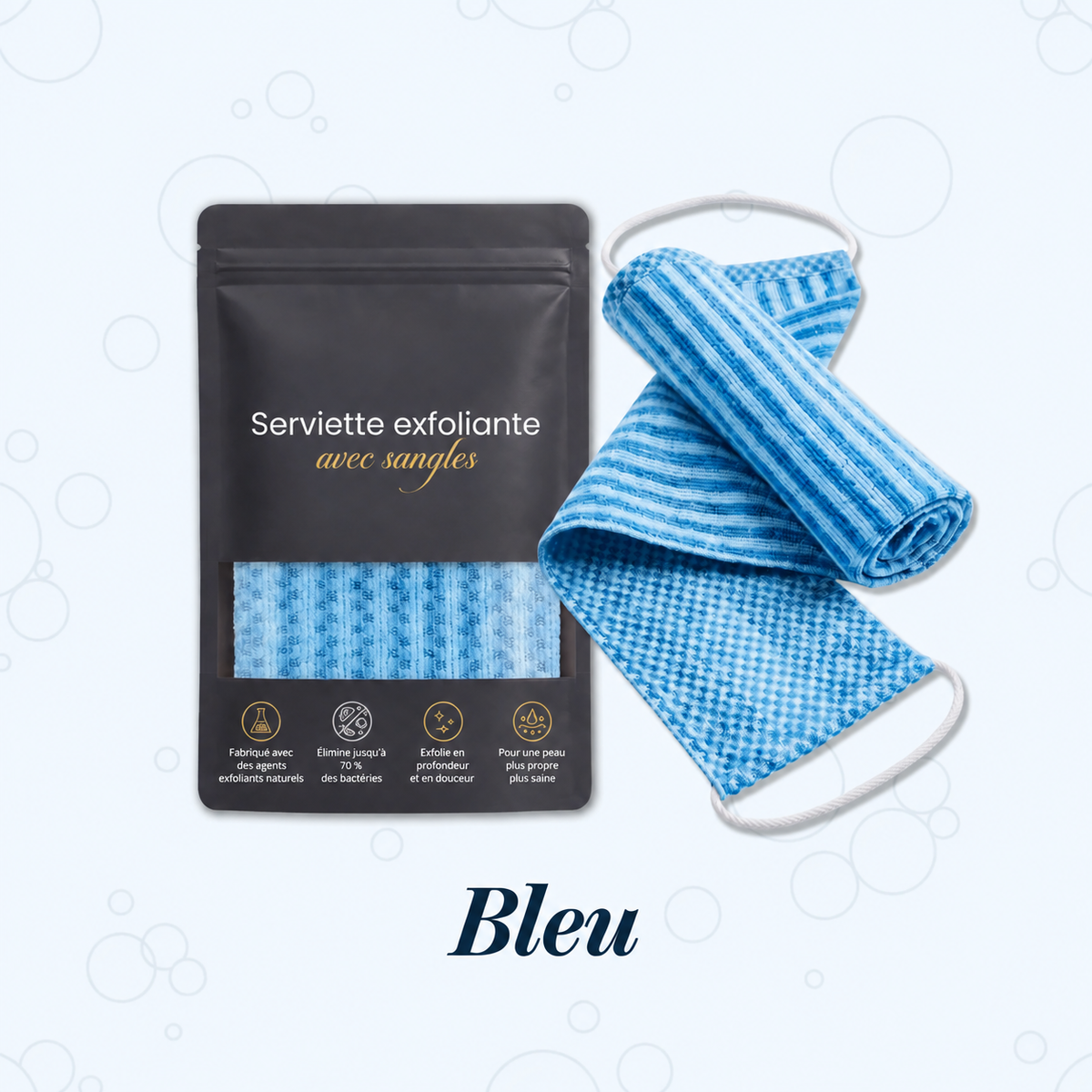 Serviette exfoliante corps longue
