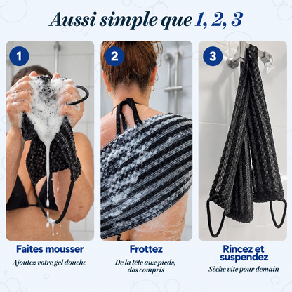 Serviette exfoliante corps longue
