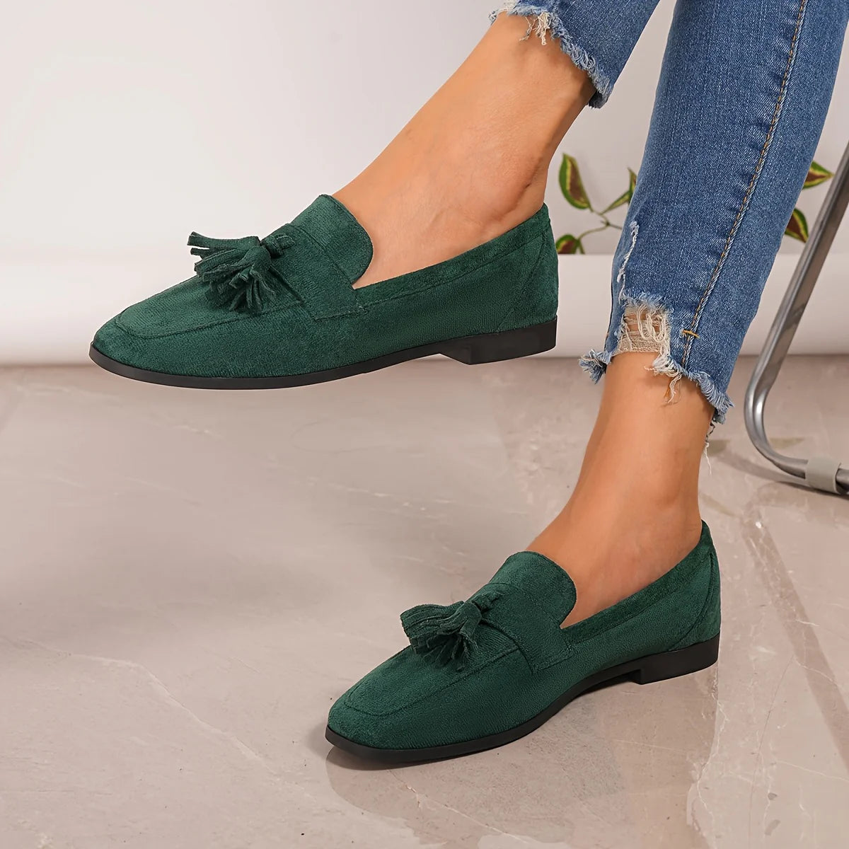 Mocassins Confortables à Franges Femme