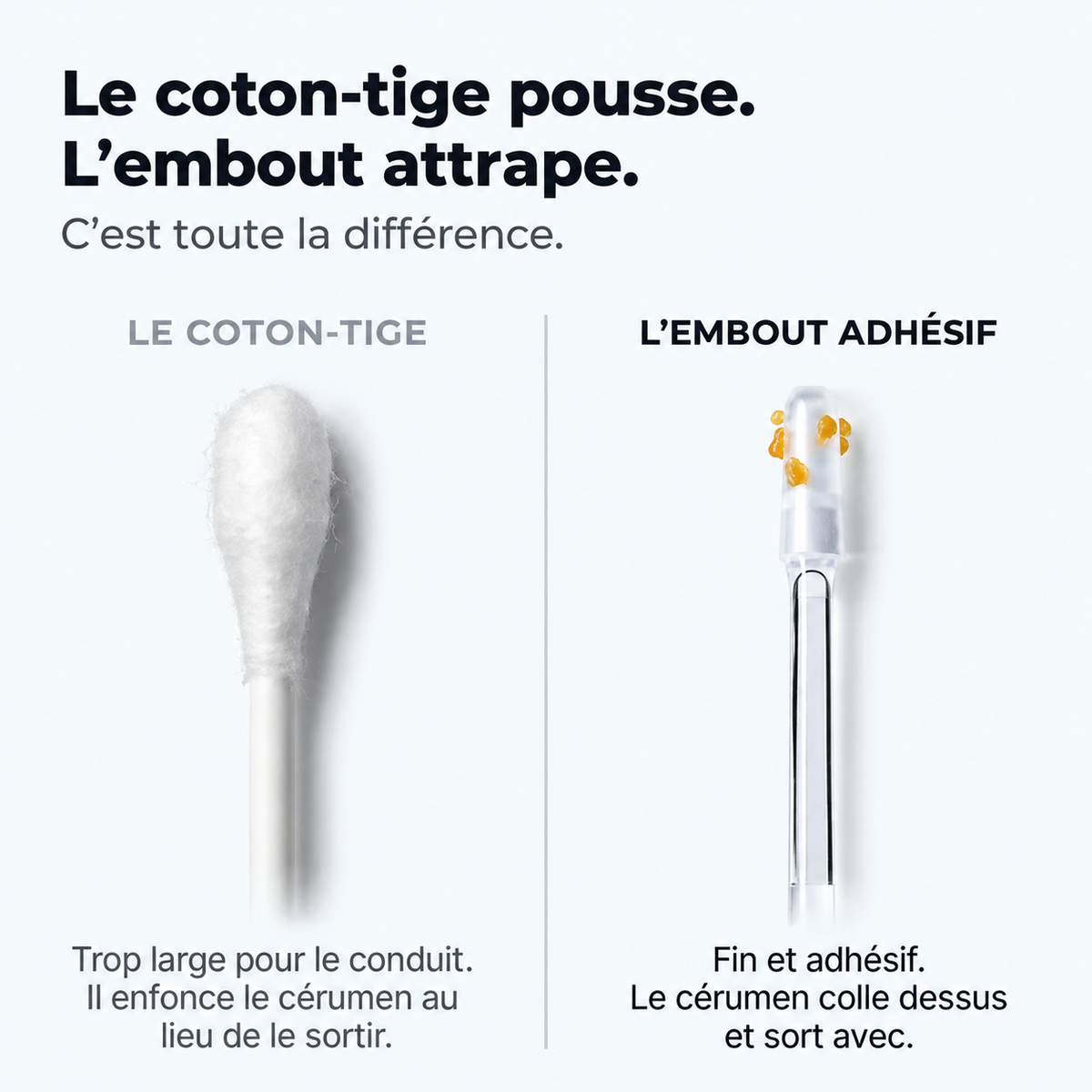 Nettoyeur d’oreilles adhésif réutilisable