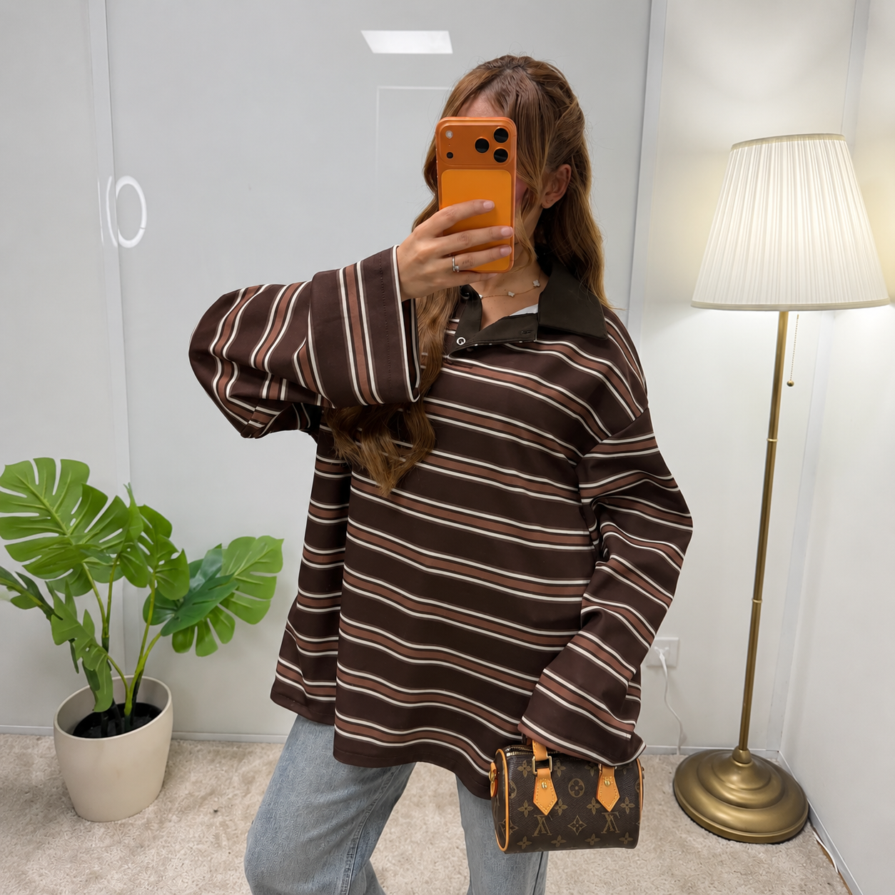 Oversize-Pullover mit Streifenmuster für Damen