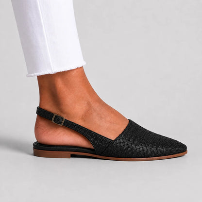 Mocassins tressés femme à bride arrière