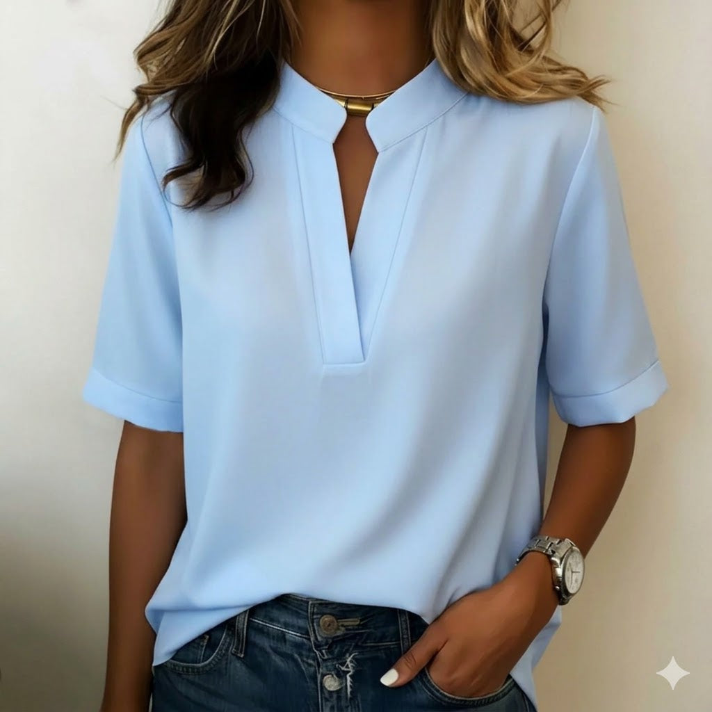 Blouse Élégante à Col Raffiné