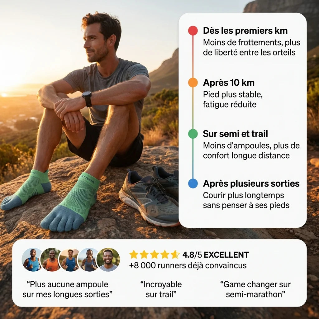 Reibungsfreie Laufsocken für langen Laufkomfort