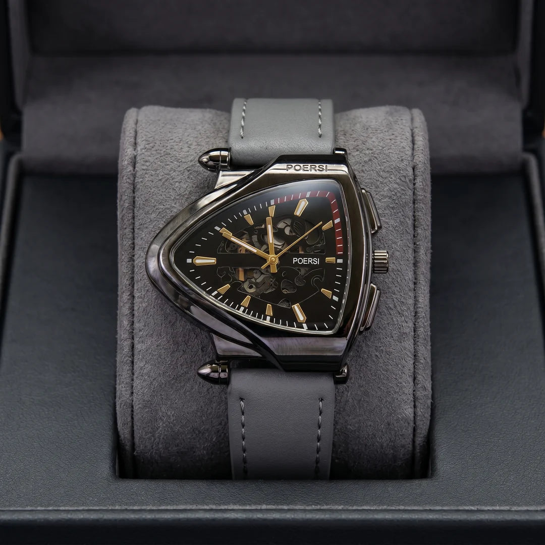 Elegante Herrenuhr mit Lederarmband
